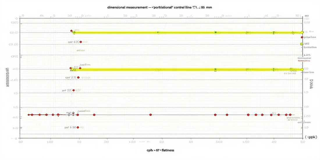 SPC control chart with UCL LCL centerline and Cpk readout from Qcvisionly inspection